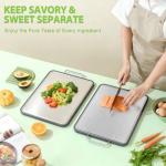 Double-Sided Stainless Steel & Wheat Straw Cutting Board