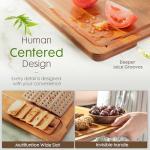 Bamboo Cutting Boards with Storage Rack and Juice Grooves