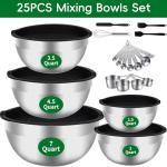 25-Piece Stainless Steel Mixing Bowls Set