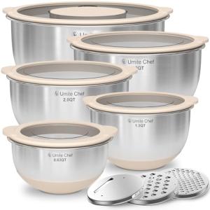 Stainless Steel Mixing Bowls Set with Lids
