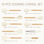 Silicone Cooking Utensils Set – 10-Piece Khaki