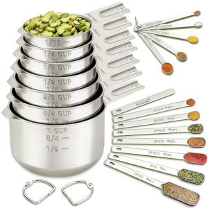 Stainless Steel Measuring Cups and Spoons Set
