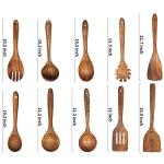 10-Piece Natural Teak Wooden Cooking Spoon Set