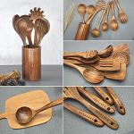 10-Piece Natural Teak Wooden Cooking Spoon Set