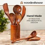 Wooden Cooking Utensil Set with Holder