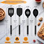 Silicone Cooking Utensils Set with Stainless Steel Handles