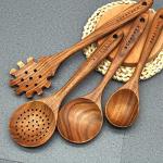 10-Piece Natural Teak Wooden Cooking Spoon Set