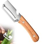 Premium Vegetable Peeler with Wooden Handle & Opener