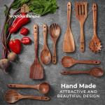 Teak Wooden Utensil Set - 10 Non-Scratch Tools