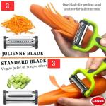 GANNK 3-in-1 Vegetable and Fruit Peelers