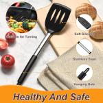 Silicone Cooking Utensils Set with Stainless Steel Handles