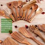 Wooden Kitchen Utensil Set with Holder (11 Pieces)