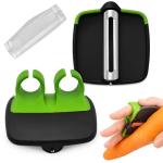 Finger Grip Vegetable Peeler with Double-Sided Blade