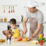 Wooden Kitchen Utensil Set with Holder (11 Pieces)