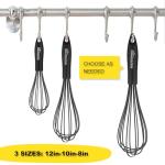 NileHome Silicone Whisk Set - 3 Pack Black