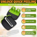 Finger Grip Vegetable Peeler with Double-Sided Blade