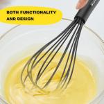 NileHome Silicone Whisk Set - 3 Pack Black