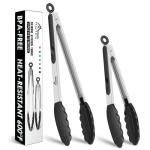 HOTEC Stainless Steel Kitchen Tongs Set - 2 Sizes