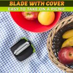Finger Grip Vegetable Peeler with Double-Sided Blade