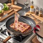 HINMAY Stainless Steel Scissor Tongs Set of 2