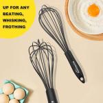 NileHome Silicone Whisk Set - 3 Pack Black