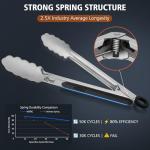 Hotec Stainless Steel Kitchen Tongs Set of 3