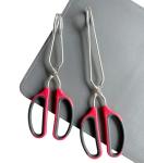 HINMAY Stainless Steel Scissor Tongs Set of 2