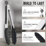 HOTEC Stainless Steel Kitchen Tongs Set - 2 Sizes