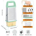 Mint Green Handheld Cheese Grater with Container