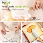 4-Piece Silicone Spatula Set with Wooden Handles