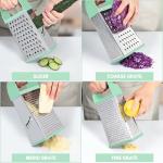Mint Green Handheld Cheese Grater with Container