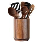 Acacia Wood 360° Rotating Utensil Holder