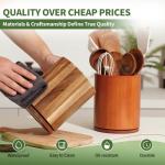 Gorsent 360° Rotating Wooden Utensil Holder