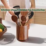 Acacia Wood 360° Rotating Utensil Holder