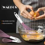 Walfos Silicone Whisks - 3 Pack, Pink