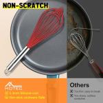 HOTEC 4-Piece Silicone Whisk Set for Cooking