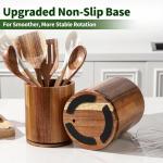 Gorsent 360° Rotating Wooden Utensil Holder