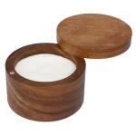 Acacia Wood Salt Cellar with Magnetic Lid