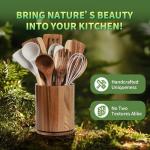 Gorsent 360° Rotating Wooden Utensil Holder