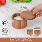 Demigo Acacia Wood Salt Cellar with Swivel Cover