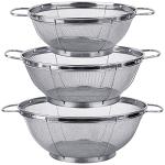 3 Pack Stainless Steel Colander Set with Handles