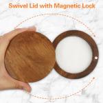 Acacia Wood Salt Cellar with Magnetic Lid