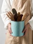 DOWAN Ceramic Cooking Utensil Holder - Blue