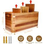 Acacia Wood Kitchen Utensil Holder with 4 Compartments