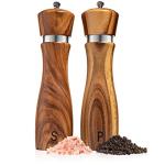 Wooden Salt and Pepper Grinder Set - Adjustable Coarseness