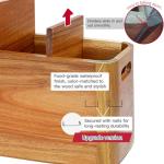Acacia Wood Kitchen Utensil Holder with 4 Compartments