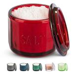 Round Clear Glass Salt Cellar with Lid