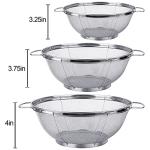 3 Pack Stainless Steel Colander Set with Handles