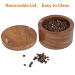 Acacia Wood Salt Cellar with Magnetic Lid