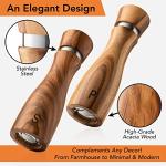Wooden Salt and Pepper Grinder Set - Adjustable Coarseness